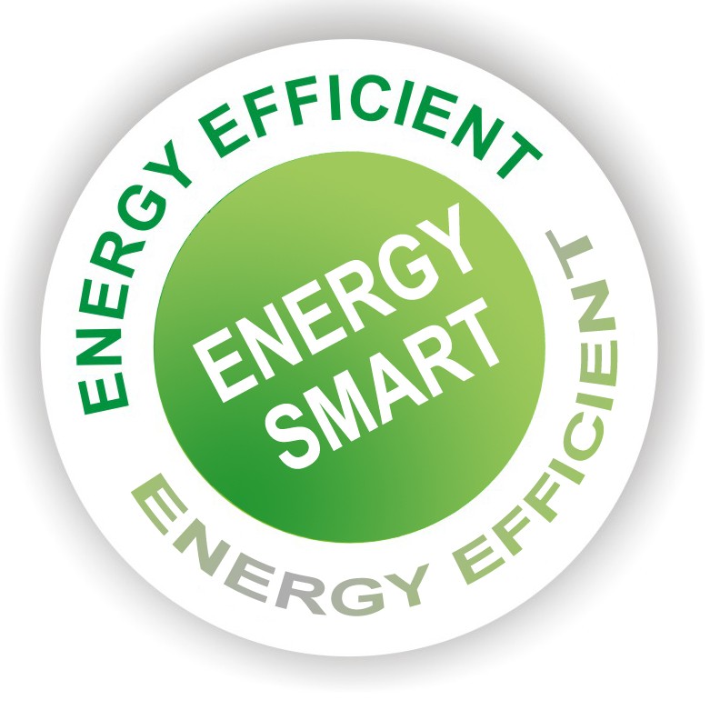 Energy efficient and every saving logo to represent the energy savings of the environmentally friendly halogen heaters