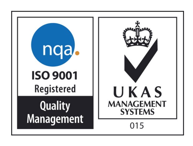 ISO 9001 and UKAS logos