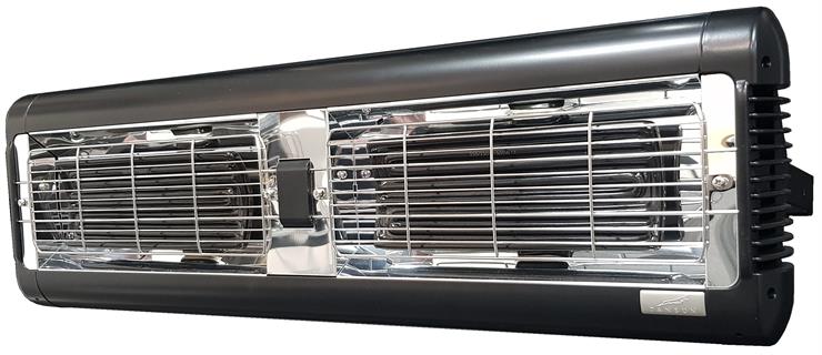 Tansun Sorrento Ceramic Double Medium Wave No Glare Ceramic Infrared Heater In Grey
