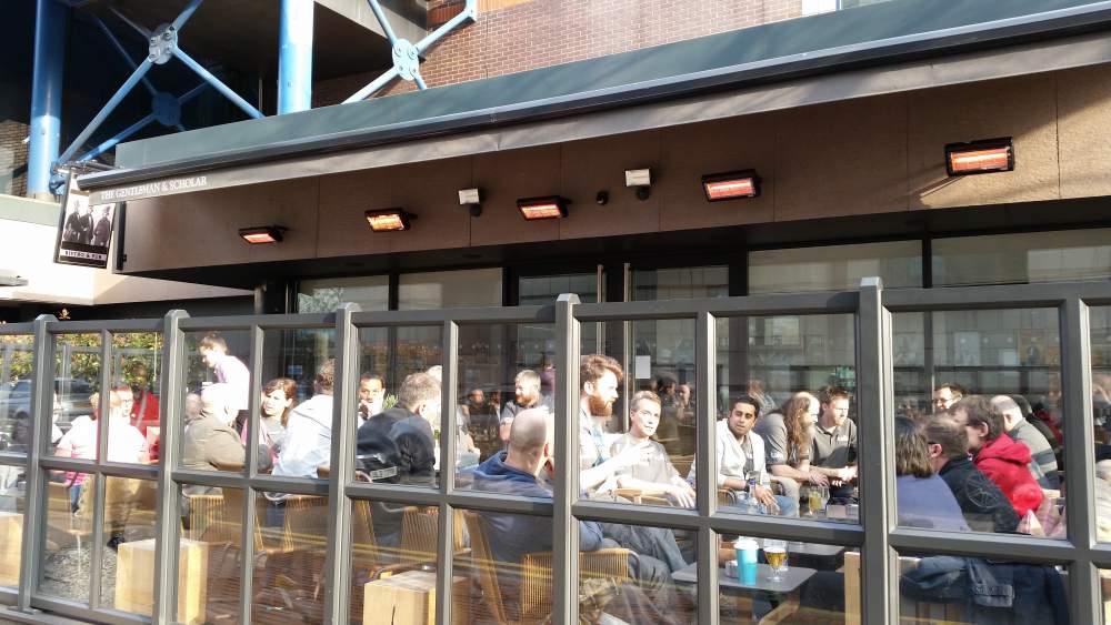 Tansun Infrared Heaters In Outdoor Dining Area