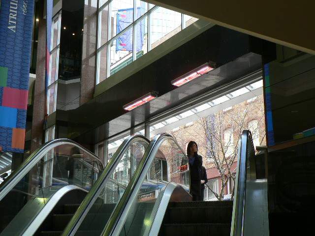 Tansun Triple Infrared Heaters Inside Shopping Centre