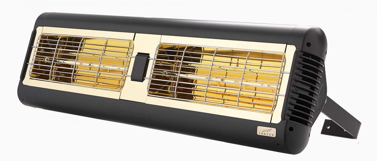 Tansun Monaco Double quartz shortwave infrared heater in black